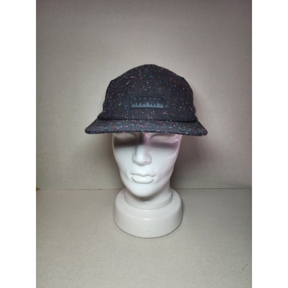 Legend Mens 5 Panel Camper Hat Charcoal Confetti Wool Blend Made in USA